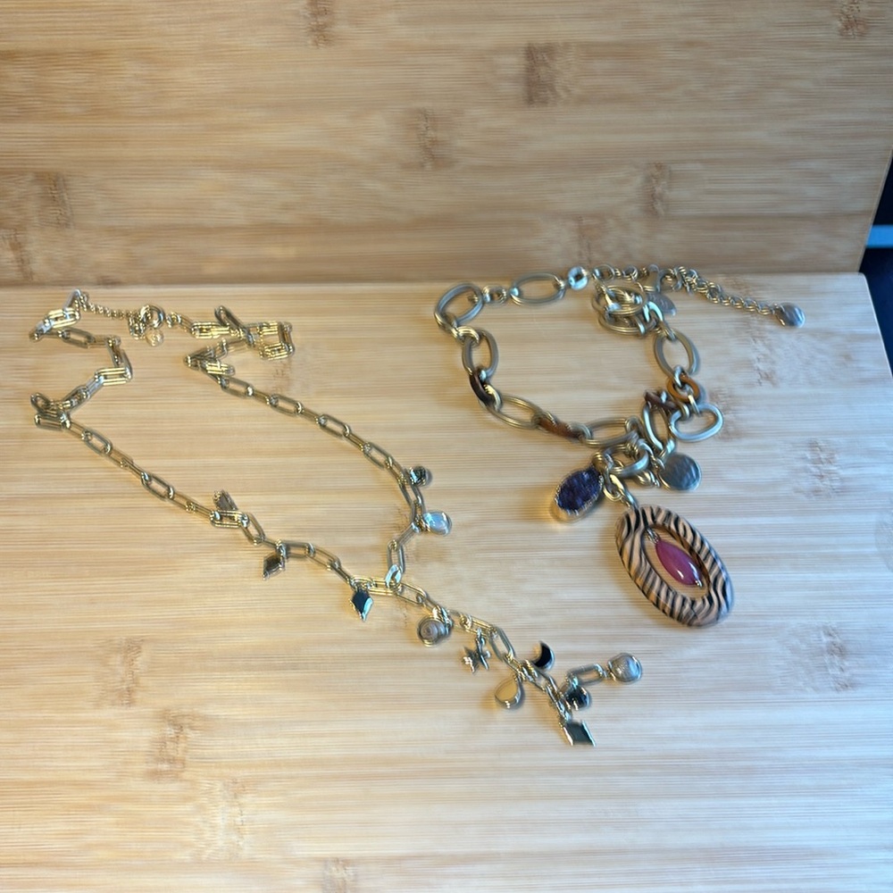 Bundle of 2 gold-tone necklaces.